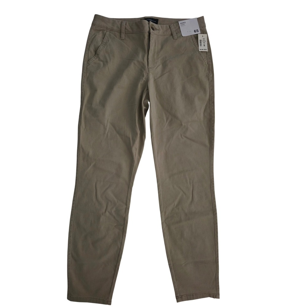 Aeropostale Women's Khaki Skinny Stretch Chino Pants‎ Size 6 Short NWT 0432